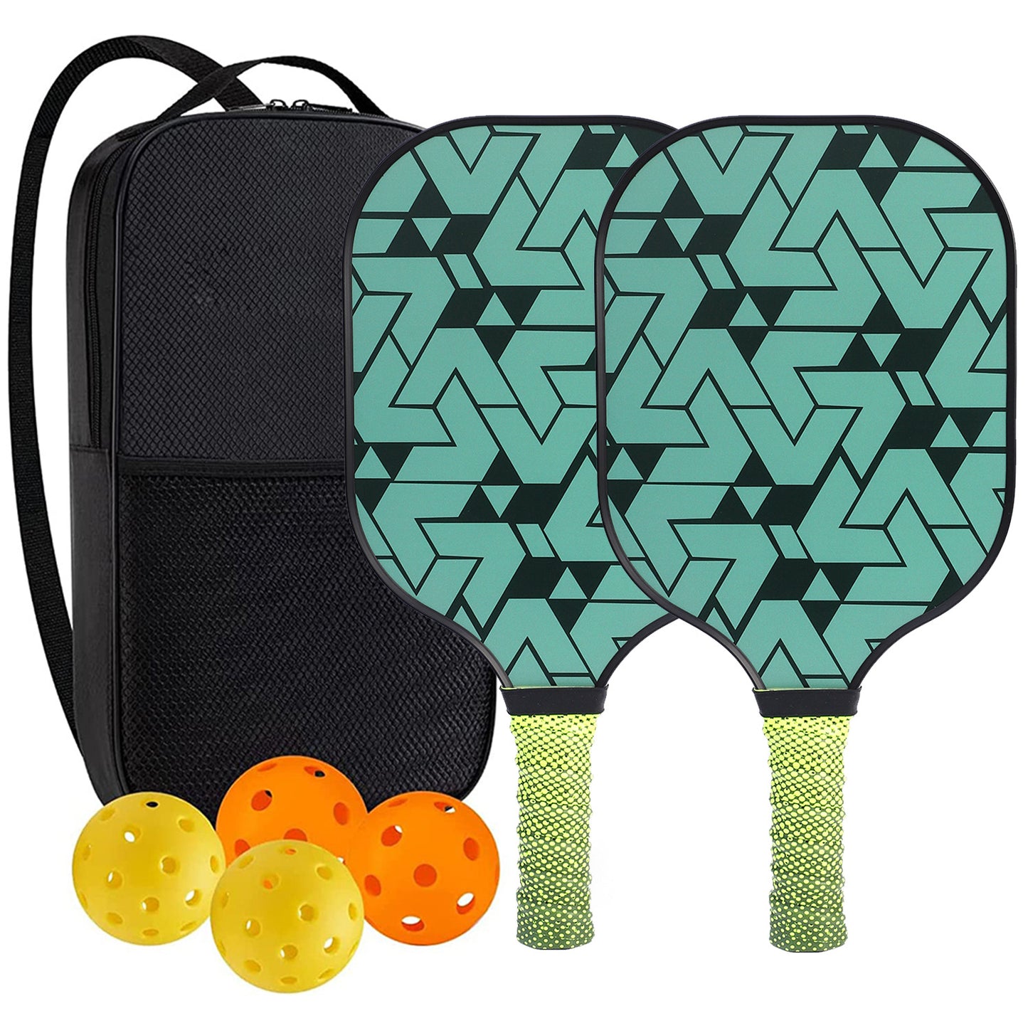 "Professional Pickleball Paddle set with balls  - Unique Artistic Design with fiberglass  Paddle for Enhanced Performance"