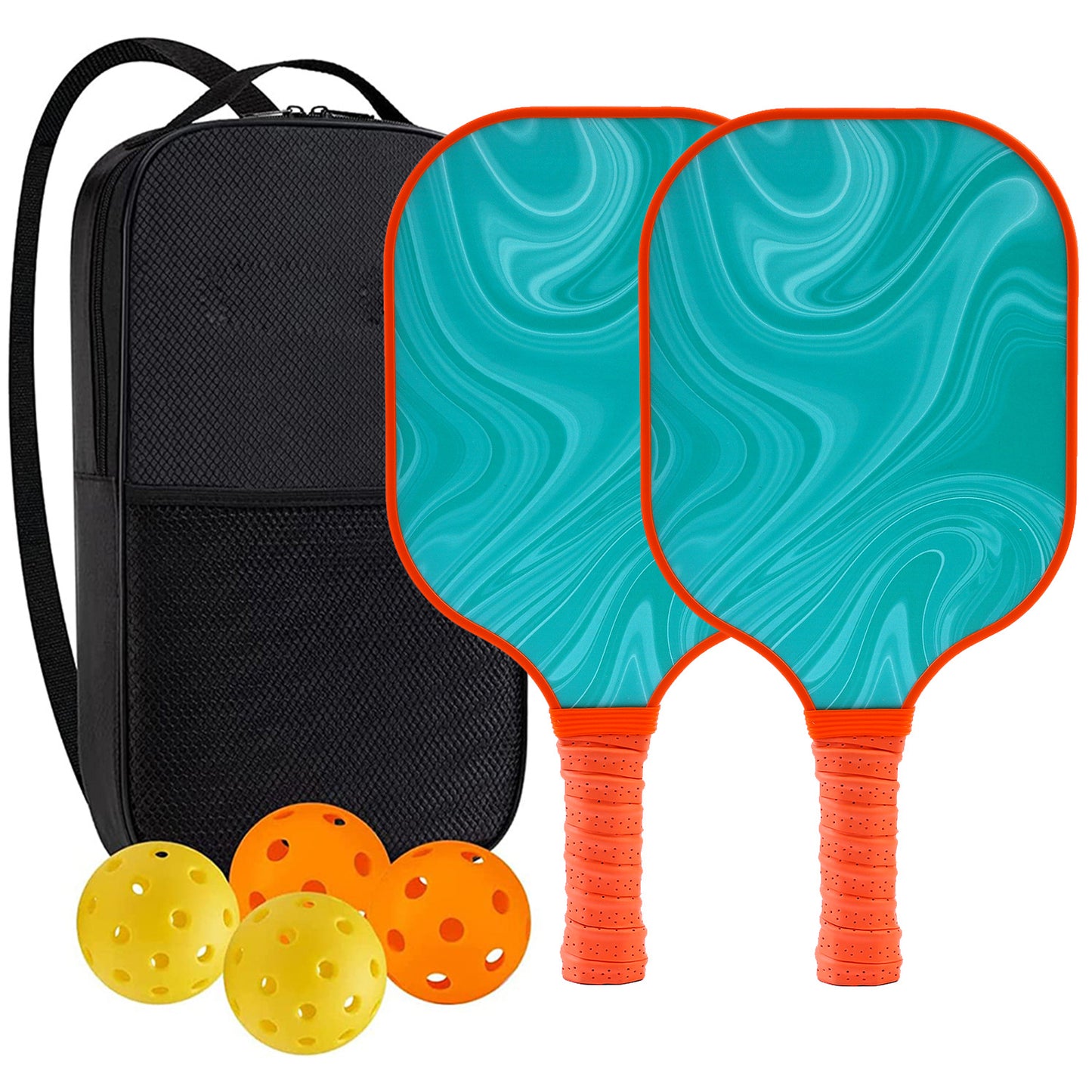 "Professional Pickleball Paddle set with balls  - Unique Artistic Design with fiberglass  Paddle for Enhanced Performance"