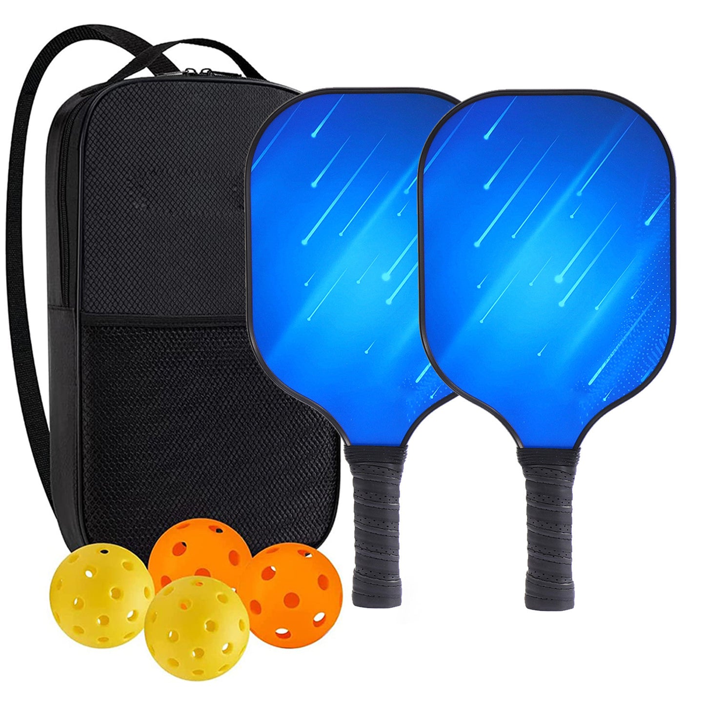 "Professional Pickleball Paddle set with balls  - Unique Artistic Design with fiberglass  Paddle for Enhanced Performance"