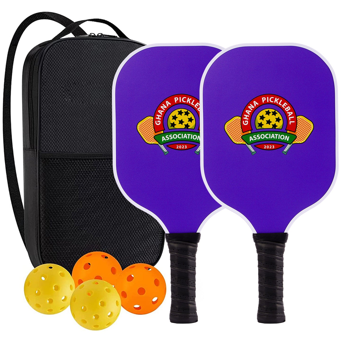 "Professional Pickleball Paddle set with balls  - Unique Artistic Design with fiberglass  Paddle for Enhanced Performance"