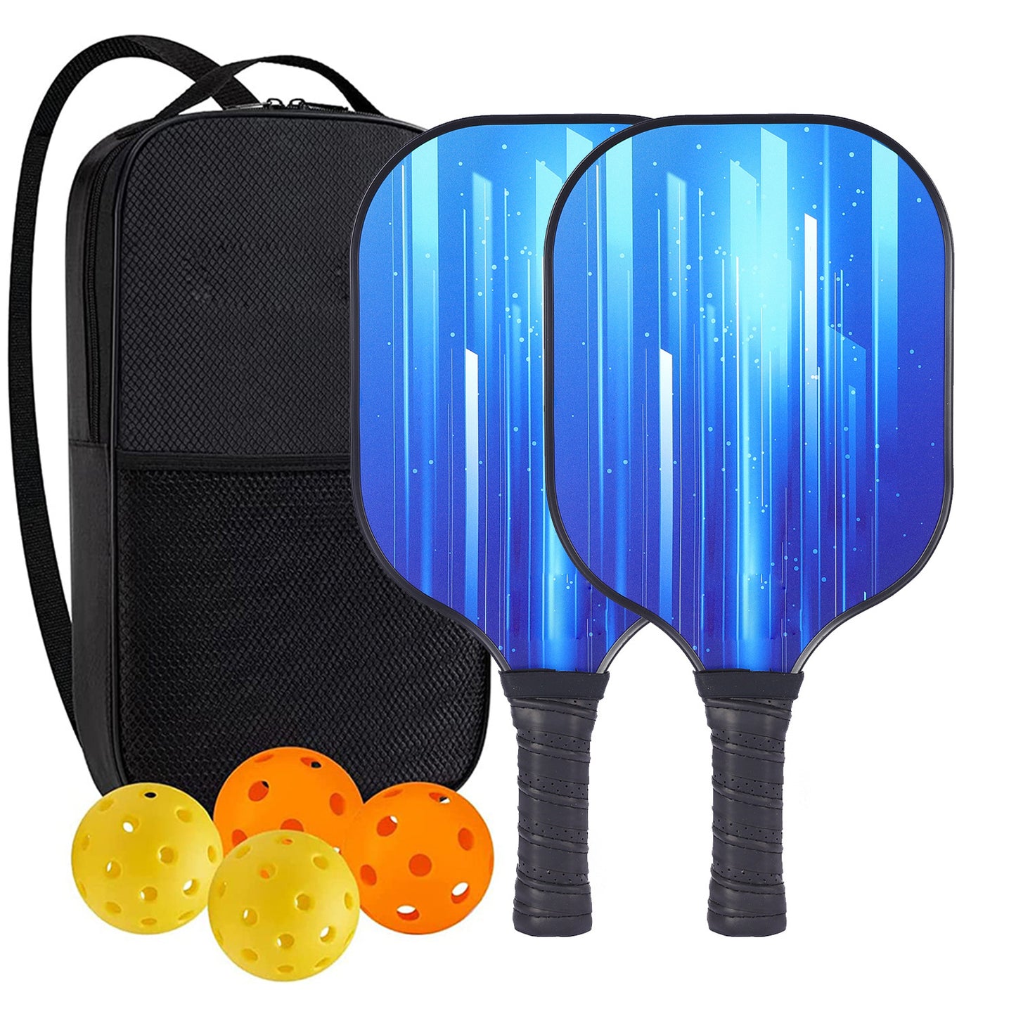 "Professional Pickleball Paddle set with balls  - Unique Artistic Design with fiberglass  Paddle for Enhanced Performance"