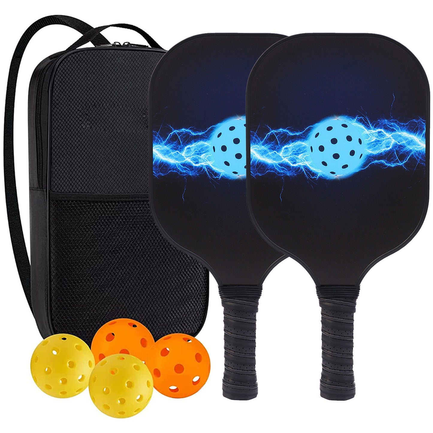 "Professional Pickleball Paddle set with balls  - Unique Artistic Design with fiberglass  Paddle for Enhanced Performance"