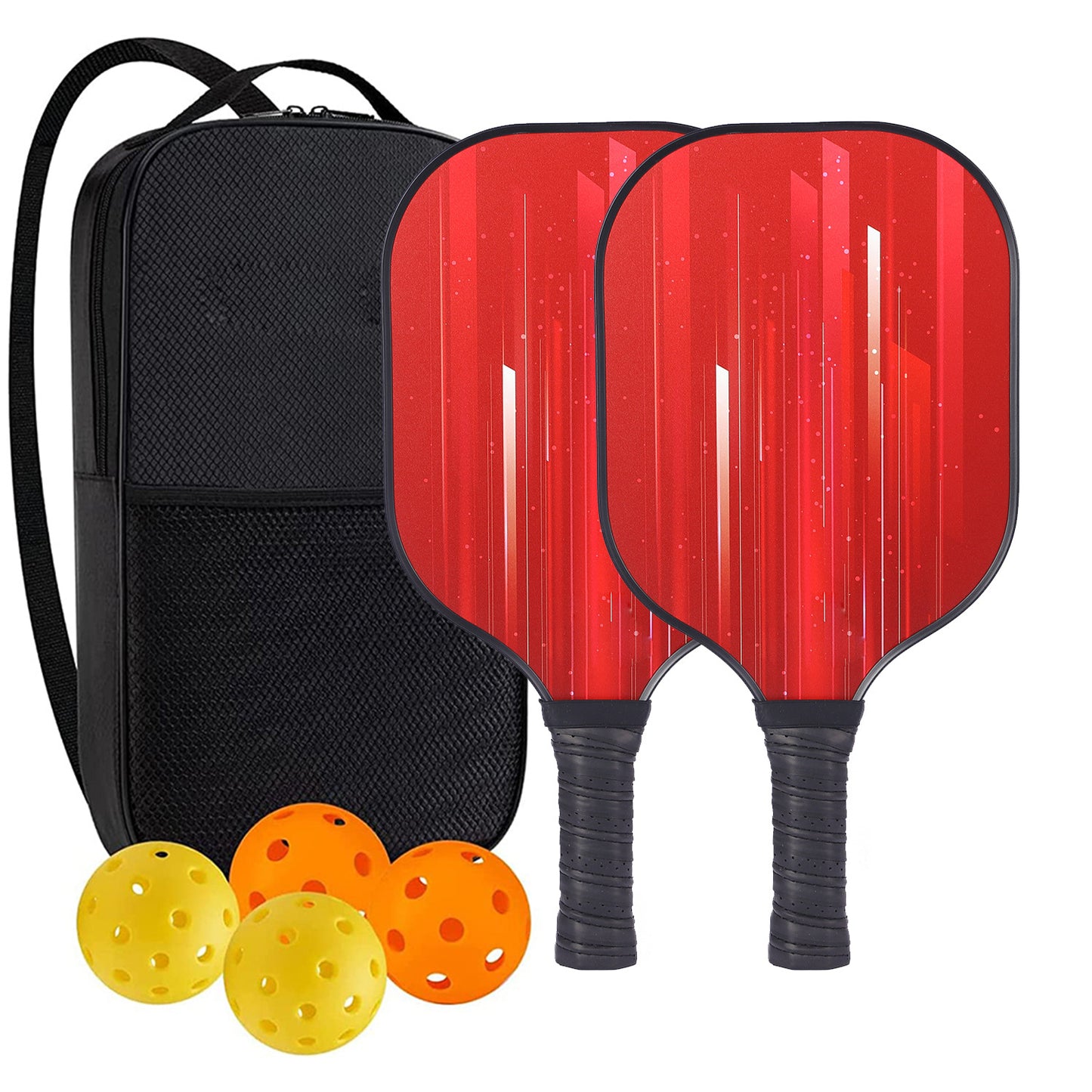 "Professional Pickleball Paddle set with balls  - Unique Artistic Design with fiberglass  Paddle for Enhanced Performance"