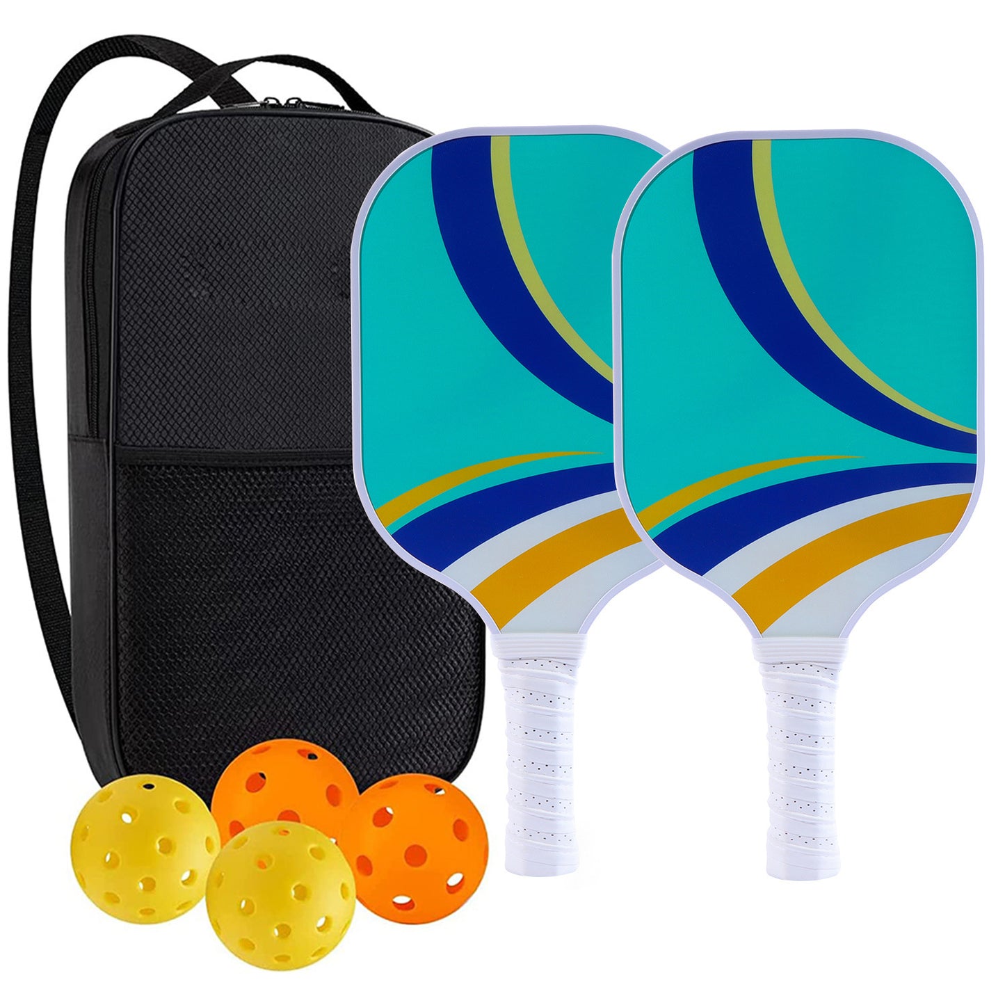 "Professional Pickleball Paddle set with balls  - Unique Artistic Design with fiberglass  Paddle for Enhanced Performance"