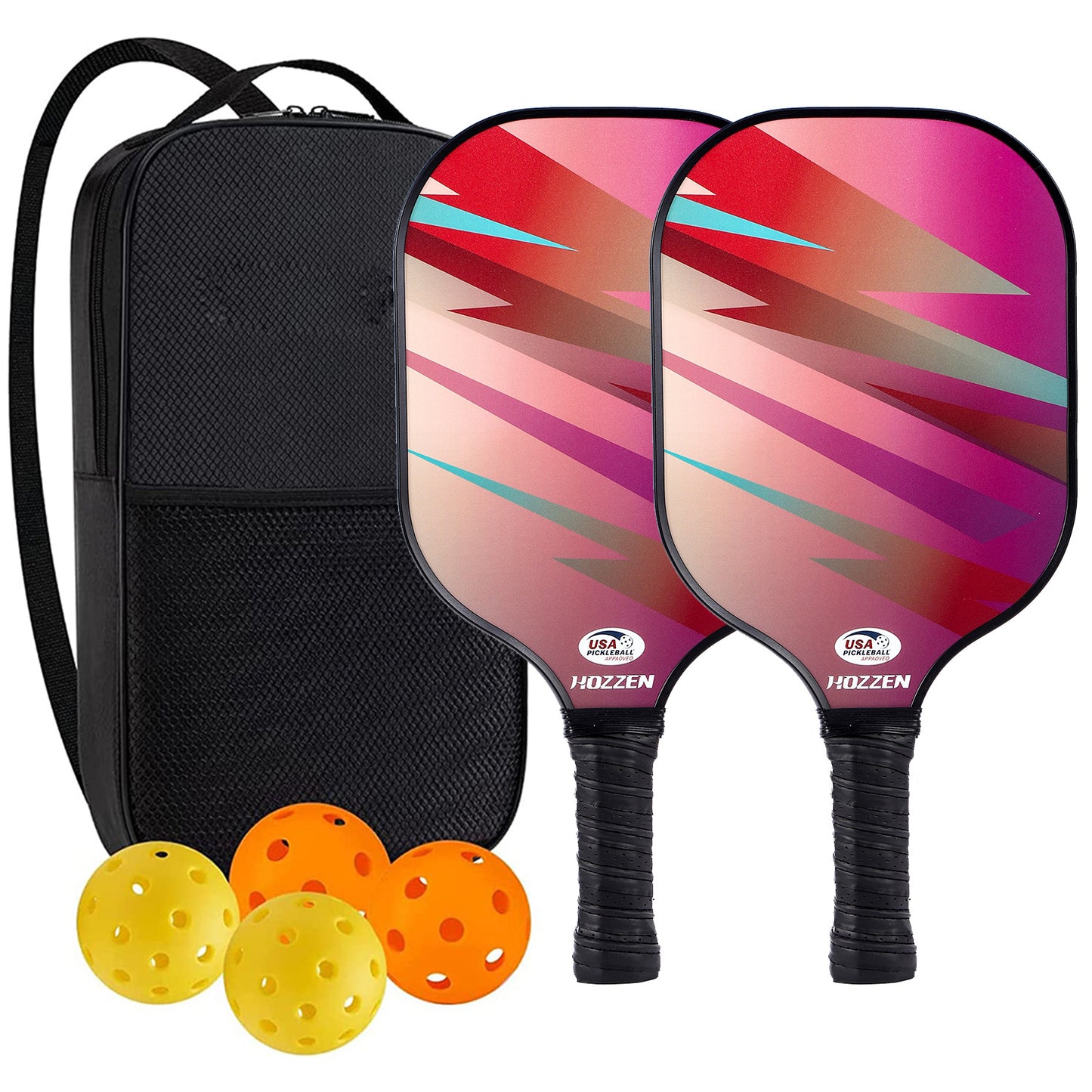 "Professional Pickleball Paddle set with balls  - Unique Artistic Design with fiberglass  Paddle for Enhanced Performance"