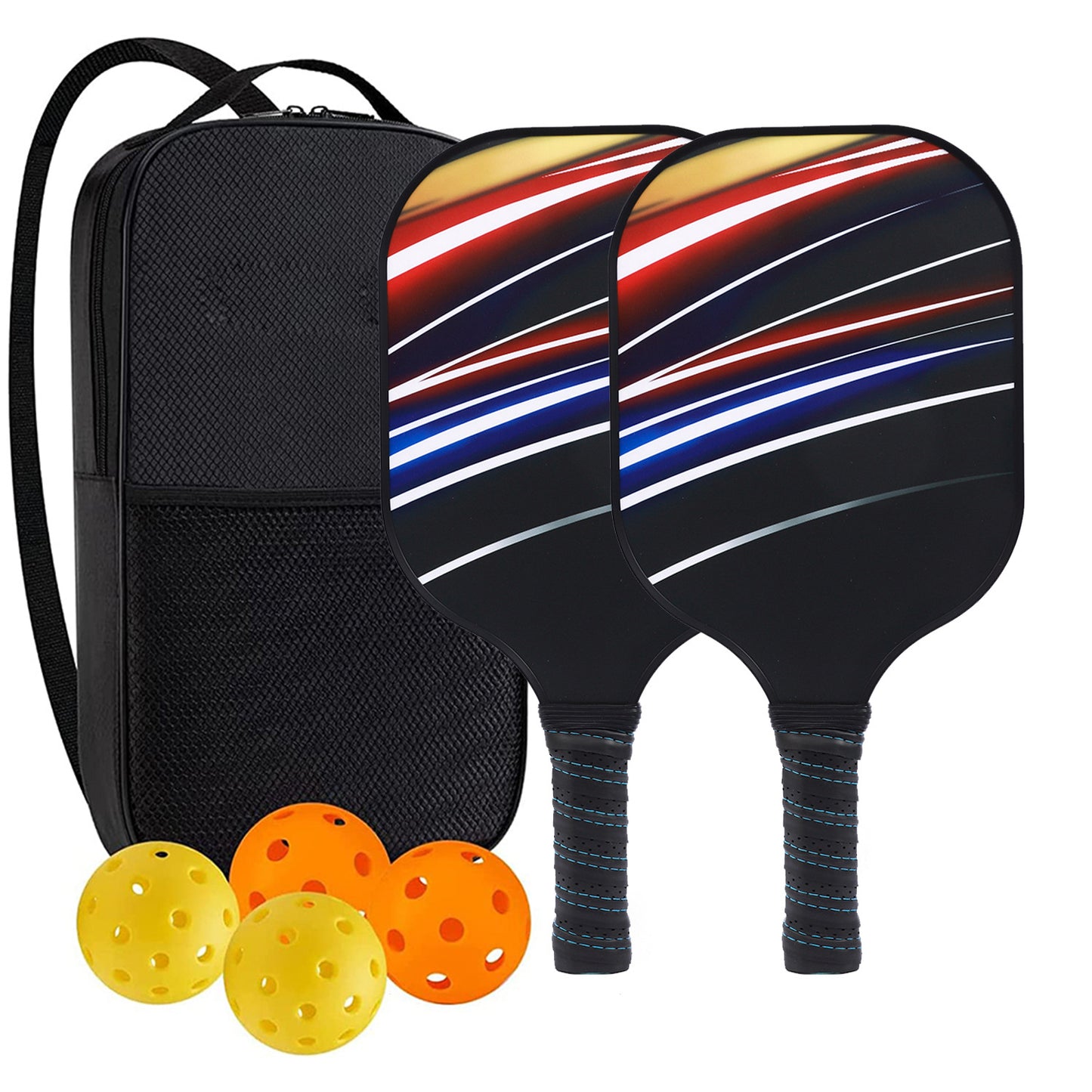 "Professional Pickleball Paddle set with balls  - Unique Artistic Design with fiberglass  Paddle for Enhanced Performance"