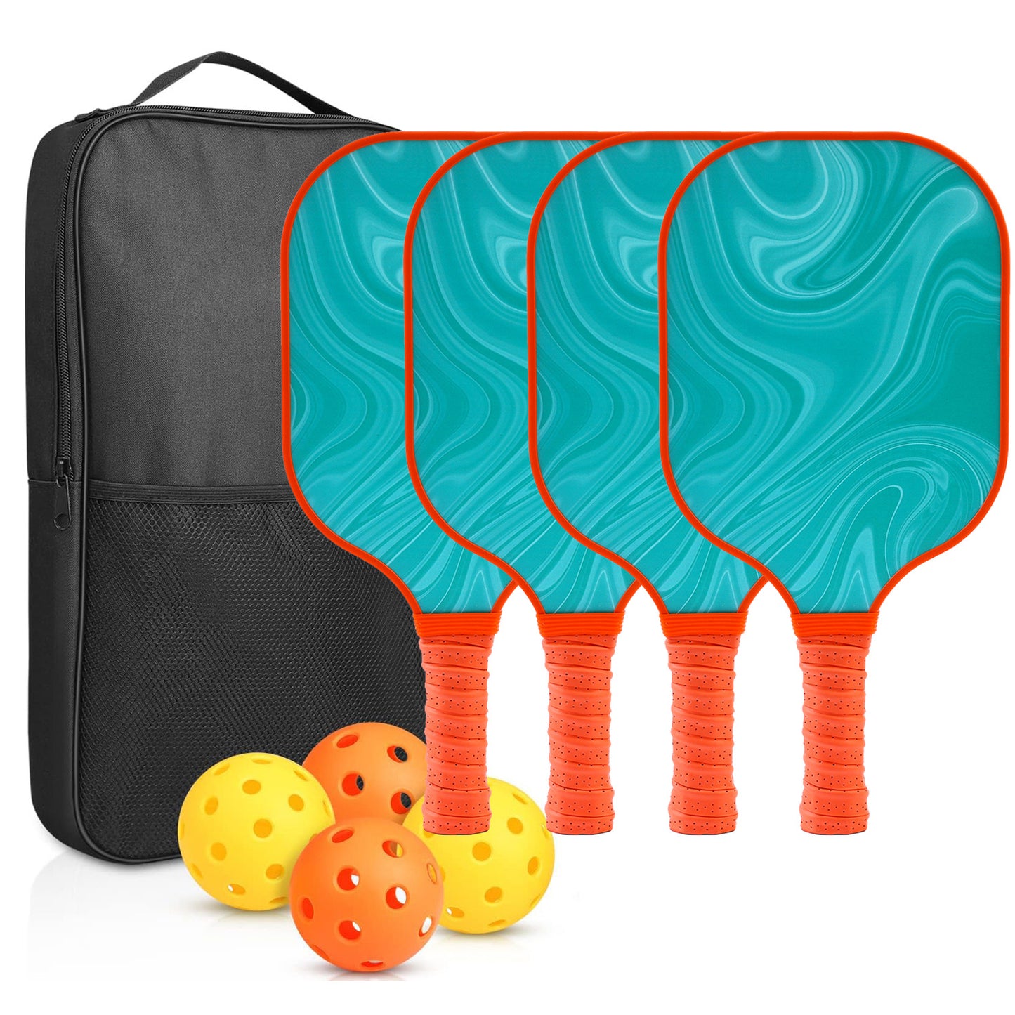 "Professional Pickleball Paddle set with balls  - Unique Artistic Design with fiberglass  Paddle for Enhanced Performance"