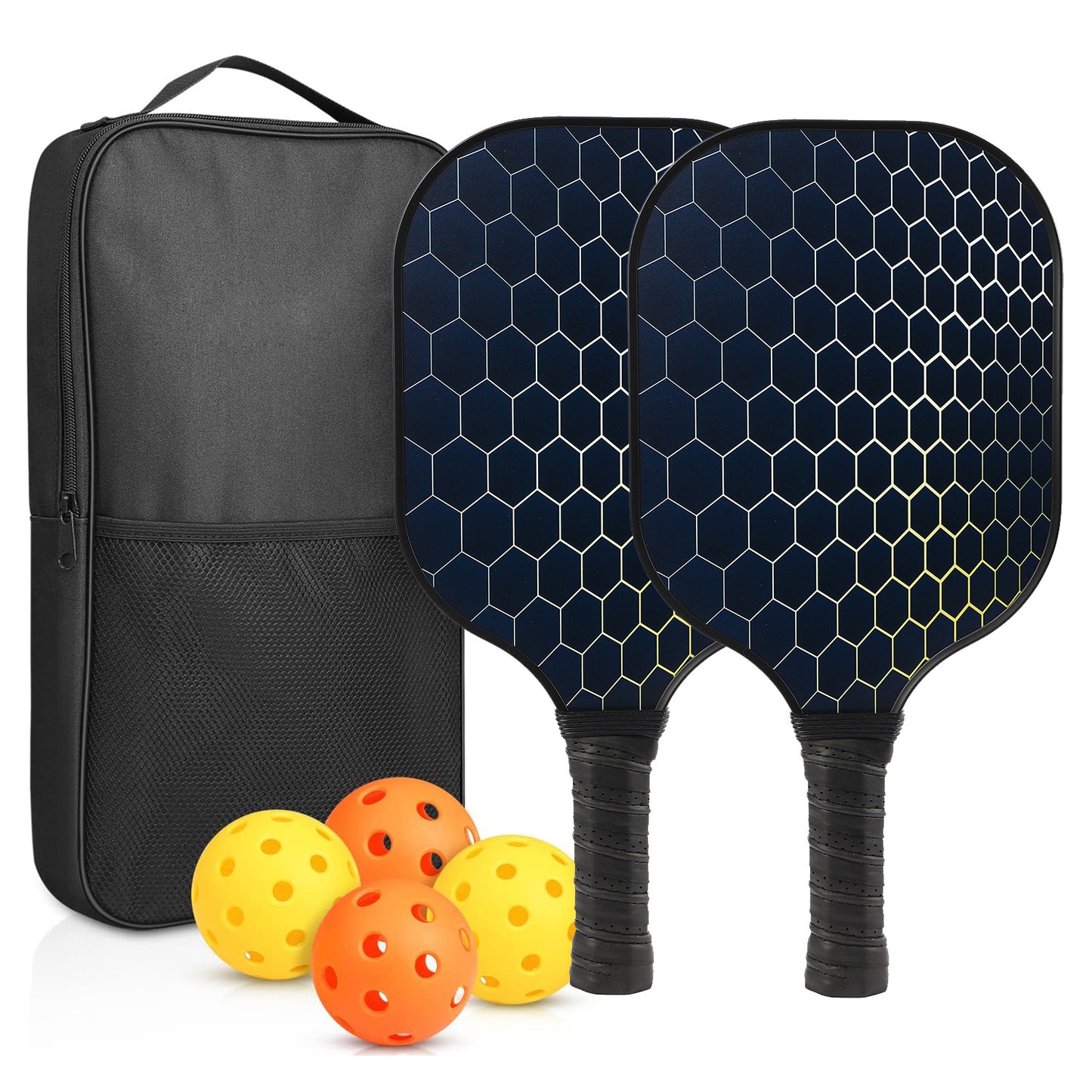 "Professional Pickleball Paddle set with balls  - Unique Artistic Design with fiberglass  Paddle for Enhanced Performance"