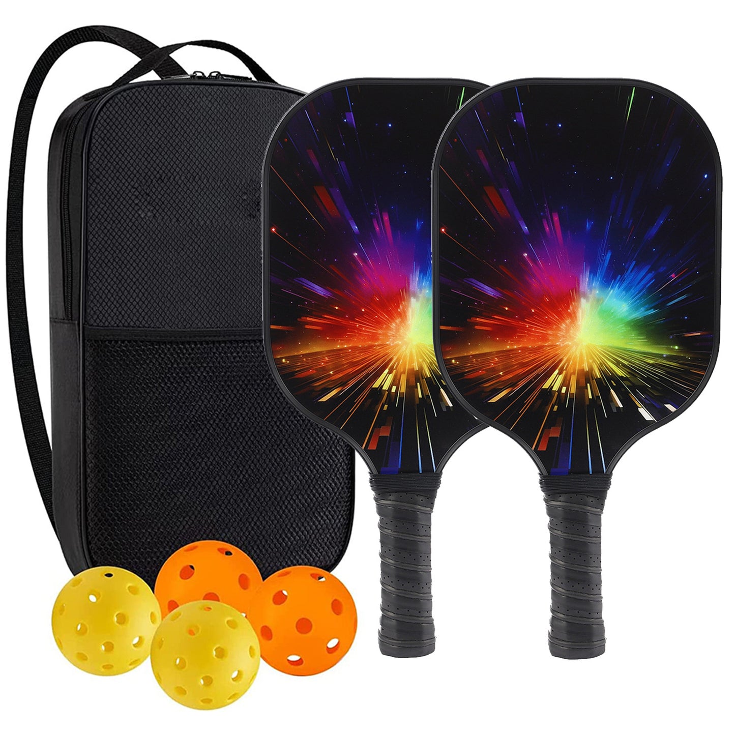 "Professional Pickleball Paddle set with balls  - Unique Artistic Design with fiberglass  Paddle for Enhanced Performance"