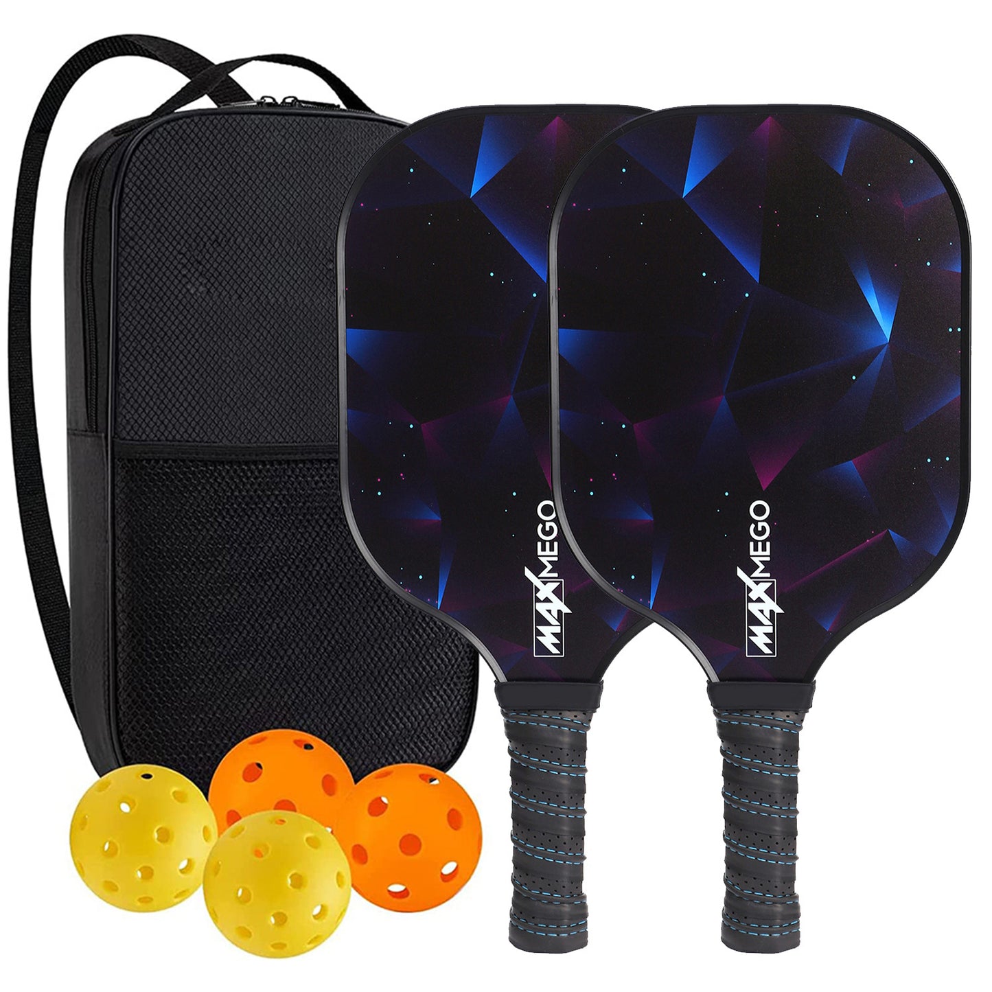 "Professional Pickleball Paddle set with balls  - Unique Artistic Design with fiberglass  Paddle for Enhanced Performance"