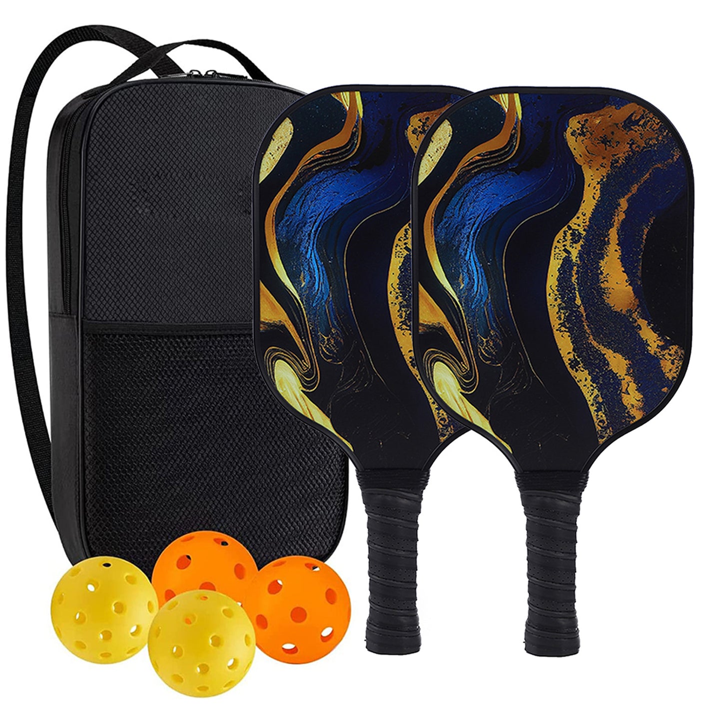 "Professional Pickleball Paddle set with balls  - Unique Artistic Design with fiberglass  Paddle for Enhanced Performance"