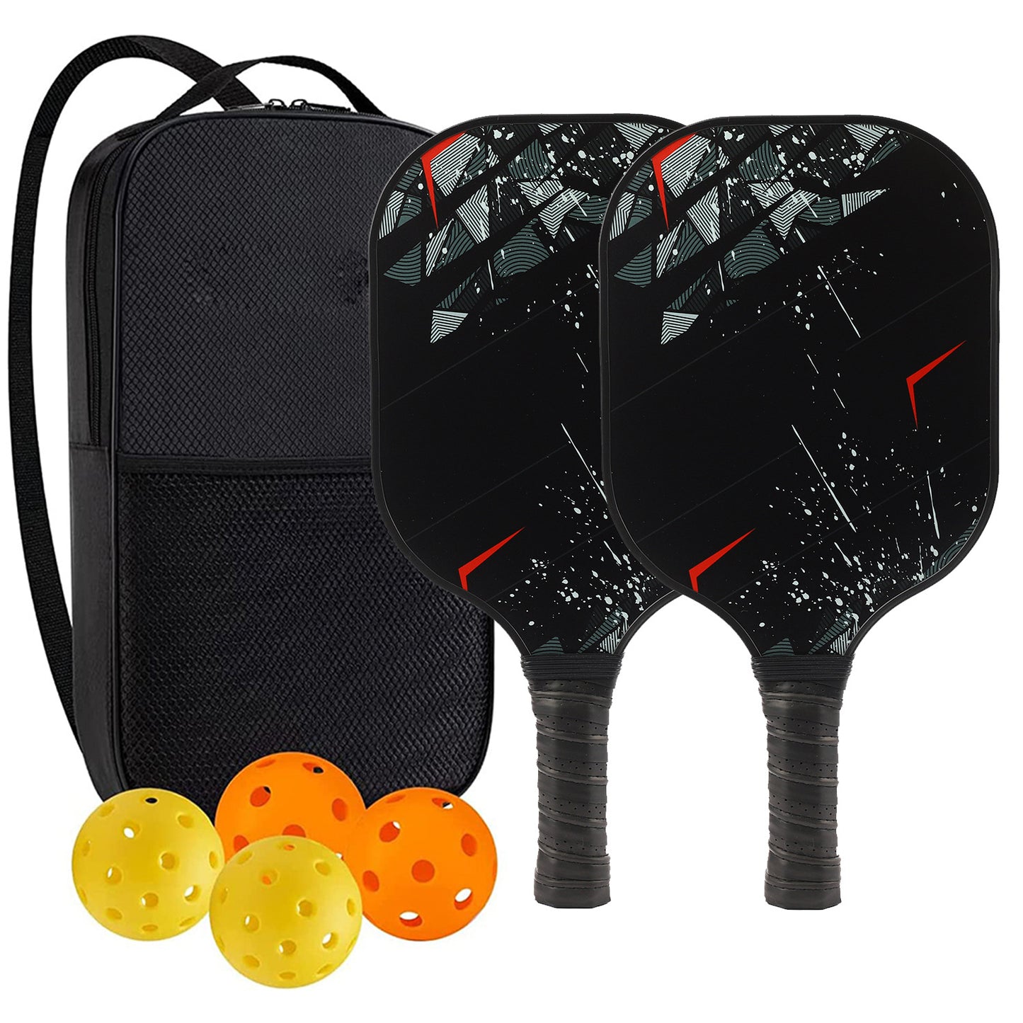 "Professional Pickleball Paddle set with balls  - Unique Artistic Design with fiberglass  Paddle for Enhanced Performance"