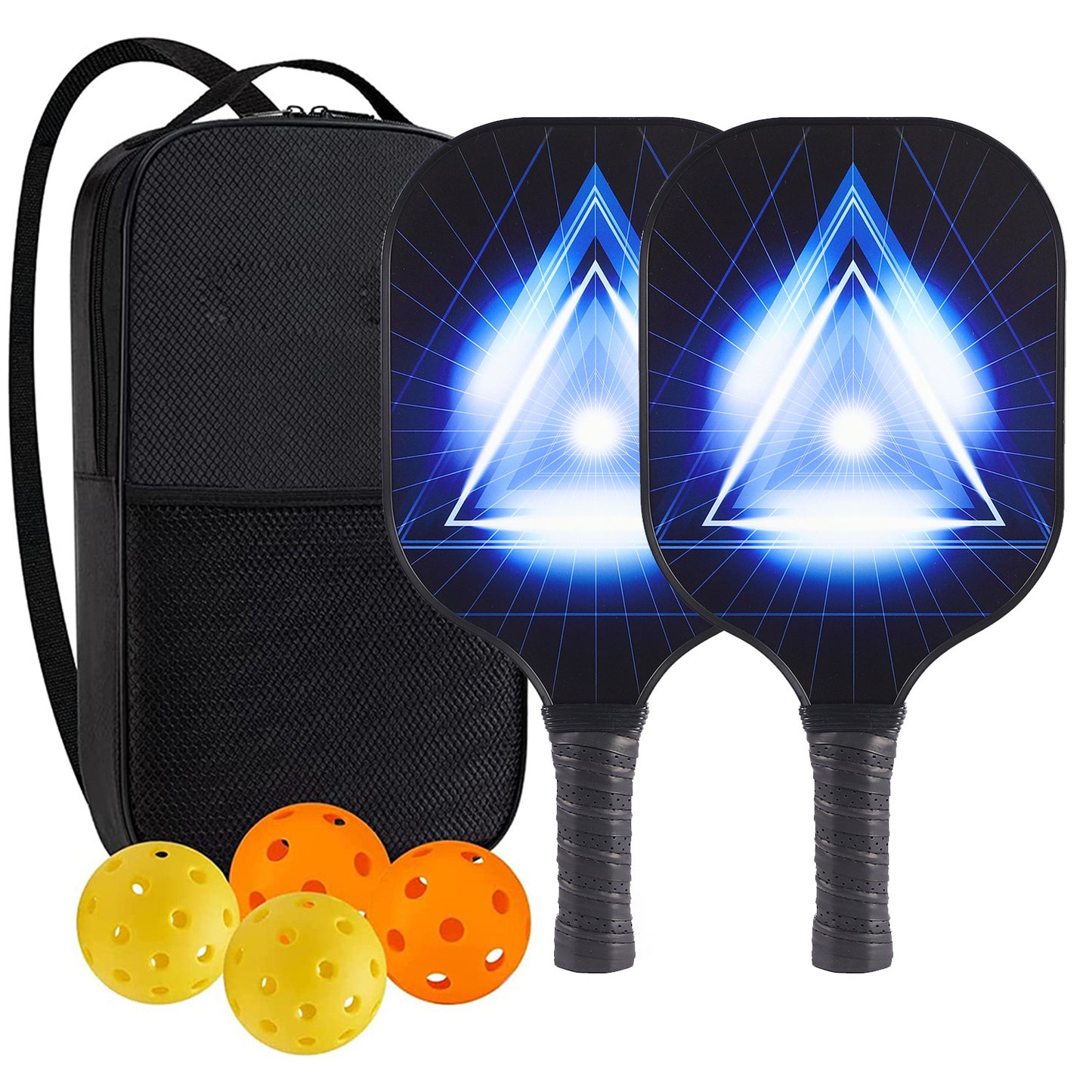 "Professional Pickleball Paddle set with balls  - Unique Artistic Design with fiberglass  Paddle for Enhanced Performance"