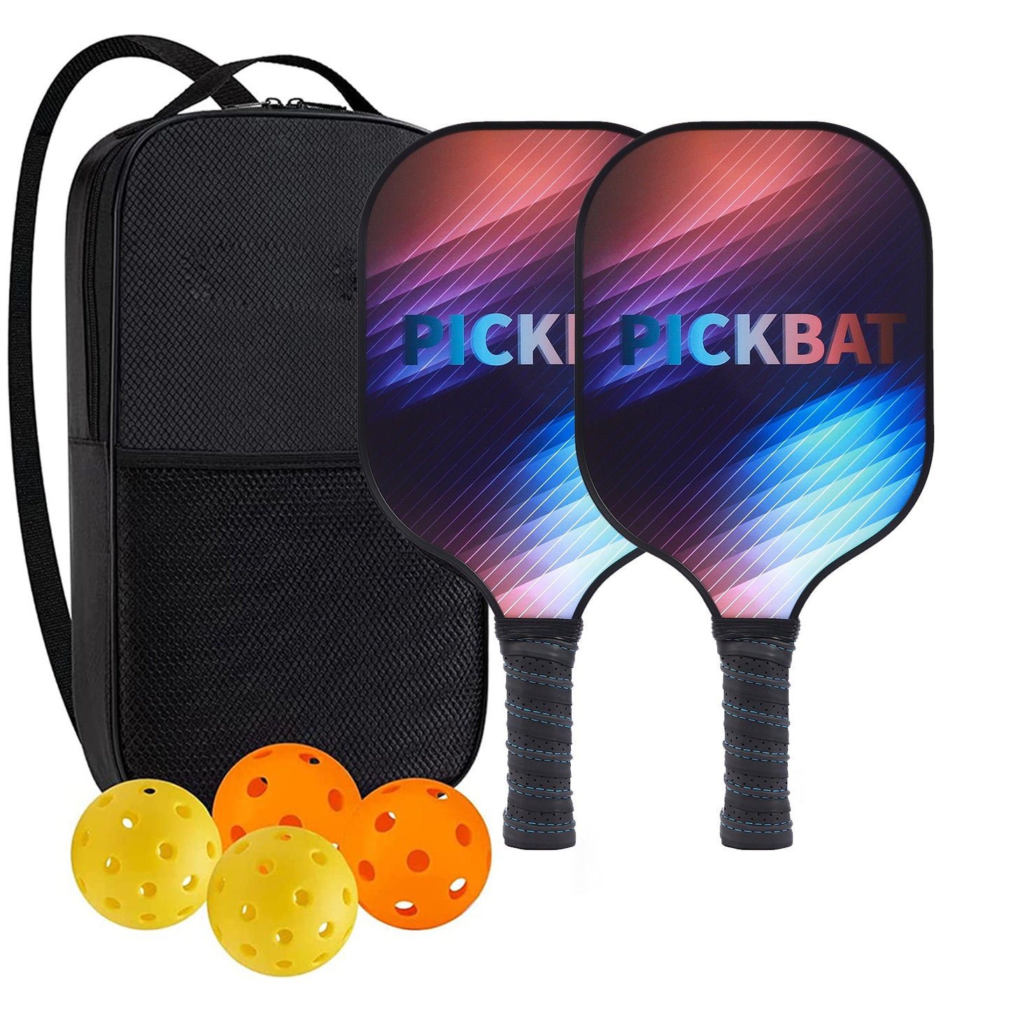 "Professional Pickleball Paddle set with balls  - Unique Artistic Design with fiberglass  Paddle for Enhanced Performance"