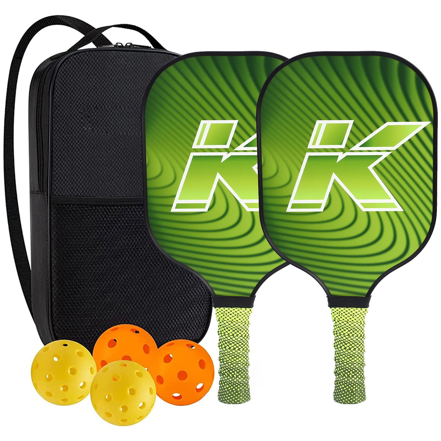 "Professional Pickleball Paddle set with balls  - Unique Artistic Design with fiberglass  Paddle for Enhanced Performance"