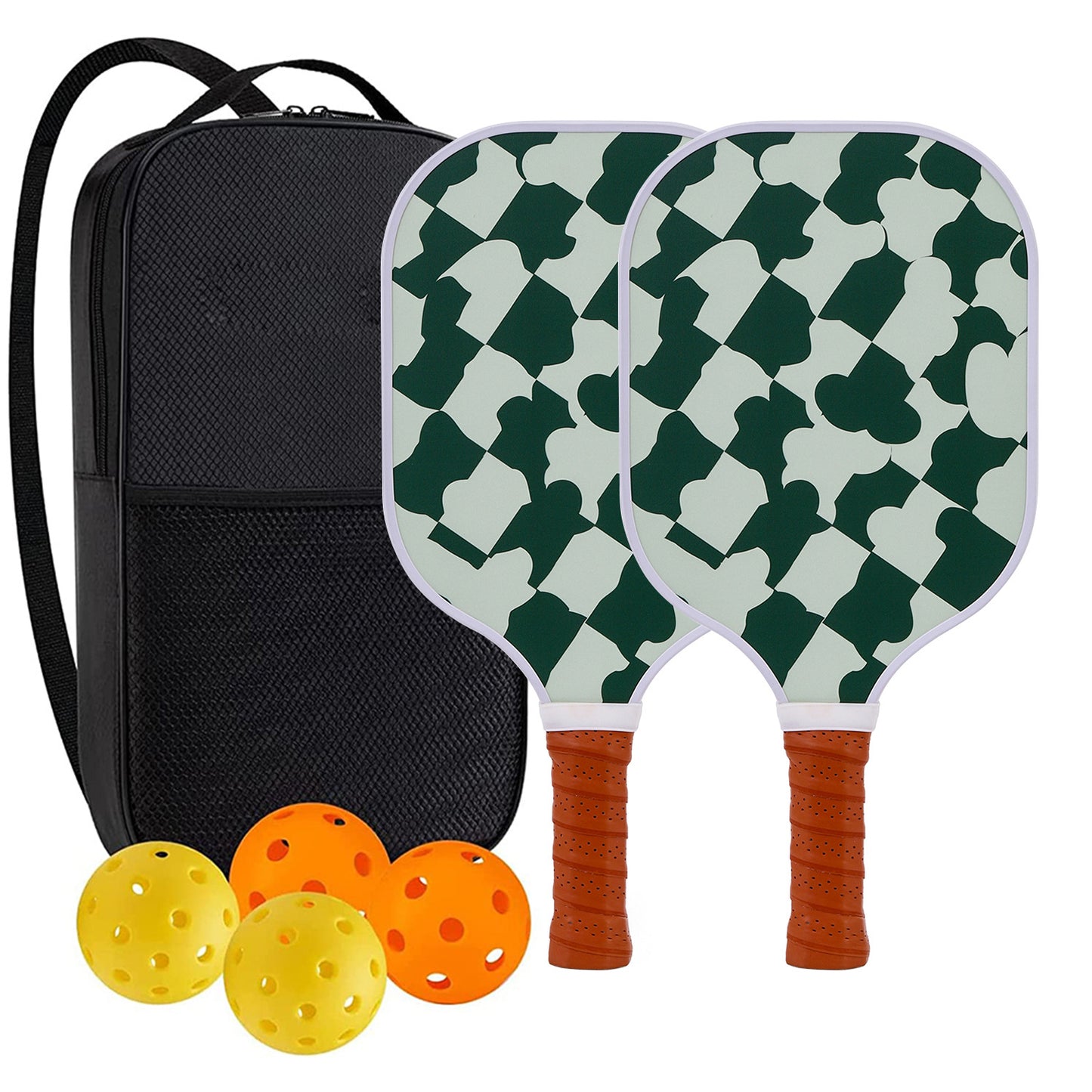 "Professional Pickleball Paddle set with balls  - Unique Artistic Design with fiberglass  Paddle for Enhanced Performance"