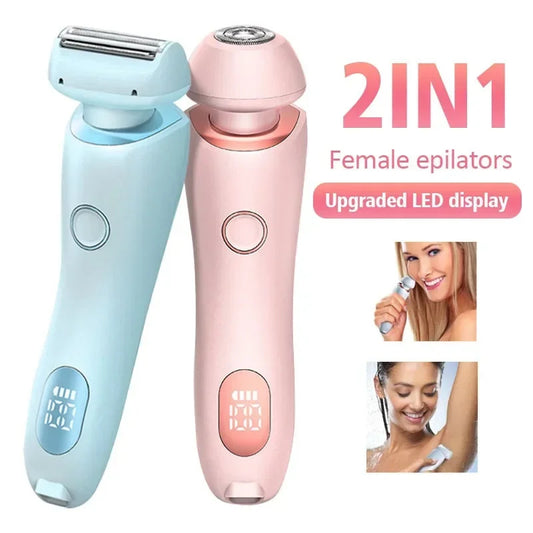 2 In 1 Hair Removal Epilator USB Rechargeable Women Body Razor